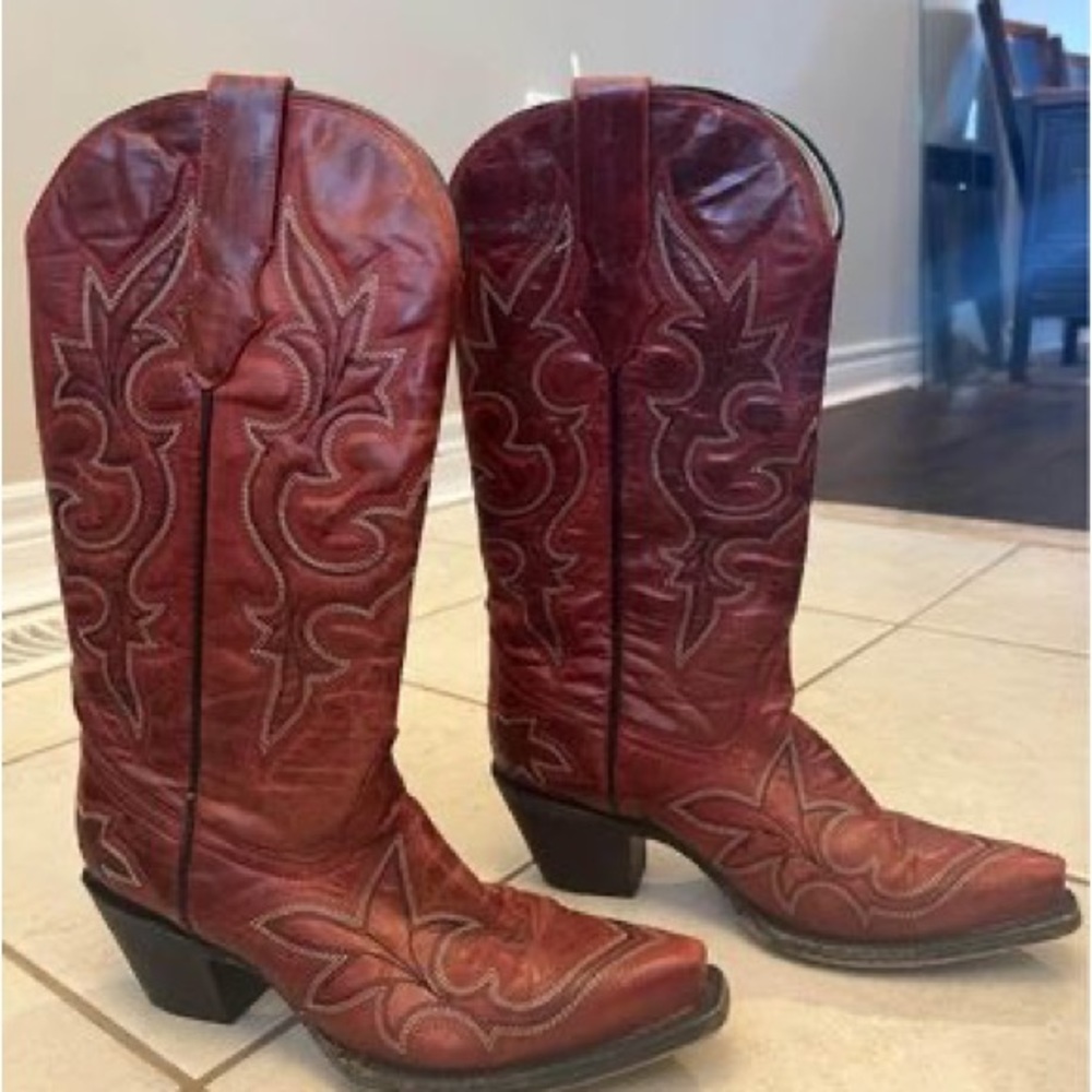 Corral leather cowgirl boots - Red, size 6